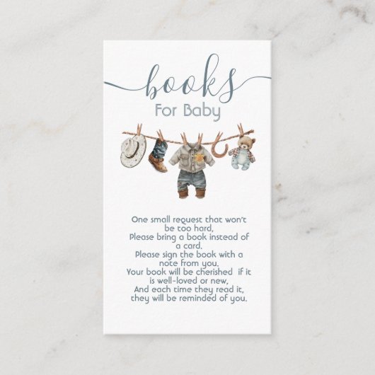 ベビー用の小さなカウボーイの物干 エンクロージャーカード (正面)