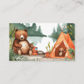 ベビー用の小さなキャンパーベア赤ちゃんシャワー本 エンクロージャーカード (裏面)