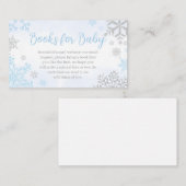 ベビー用の小さなスノーフレークの青い赤ちゃんシャワーの本 エンクロージャーカード (正面/裏面)