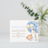 ベビー用の小さなテディバルーン赤ちゃんシャワーブック エンクロージャーカード (スタンド正面)