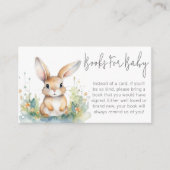 ベビー用の小さなバニーの赤ちゃんシャワーブック エンクロージャーカード (正面)
