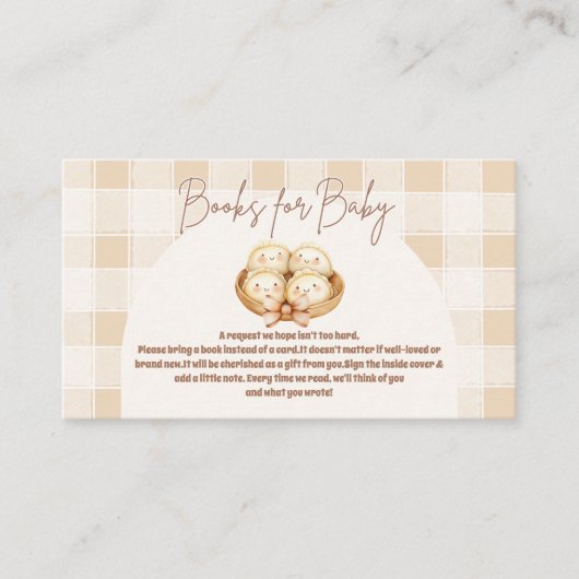 ベビー用の小さな餃子の赤ちゃんシャワーブック エンクロージャーカード (正面)