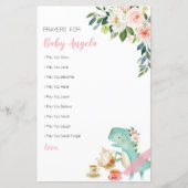 ベビー用の恐竜の茶パーティーフローラ祈りの言葉 (正面)