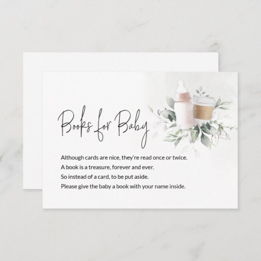 ベビー用の書籍メッセージカードベビーはブルーピンク エンクロージャーカード (正面/裏面)