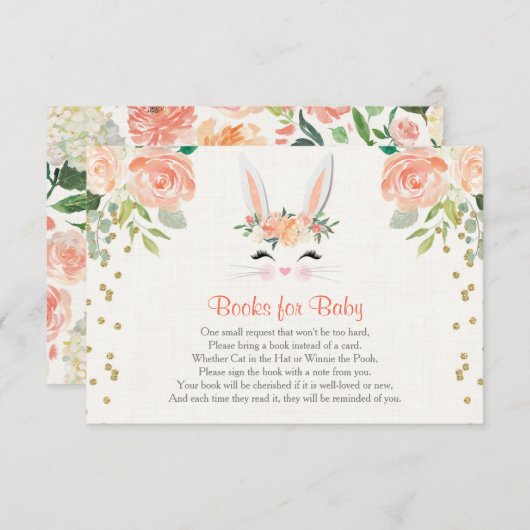 ベビー用の書籍、イースターバニーの書籍要求の挿入 エンクロージャーカード (正面/裏面)