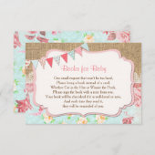 ベビー用の書籍、フローラのBurlapブックの要求の挿入 招待状 (正面/裏面)