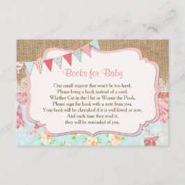 ベビー用の書籍、フローラのBurlapブックの要求の挿入 招待状
