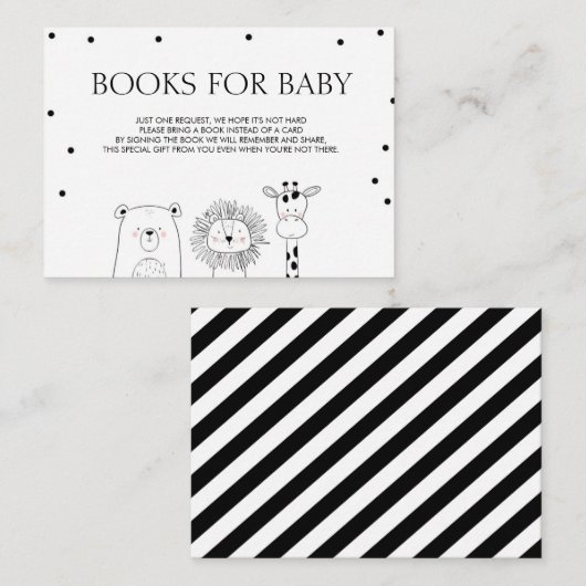 ベビー用の本を持って来る本白黒動物Ca エンクロージャーカード (正面/裏面)