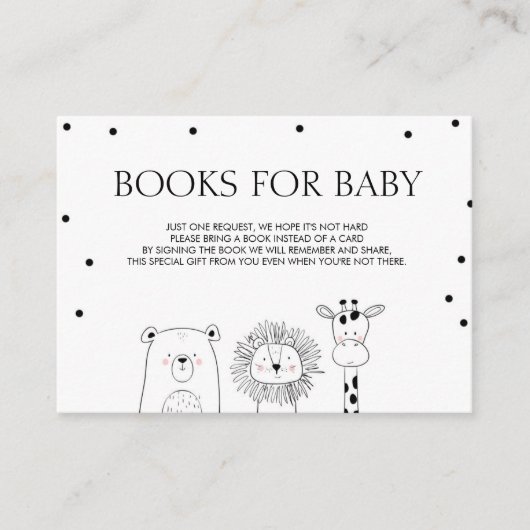 ベビー用の本を持って来る本白黒動物Ca エンクロージャーカード (正面)