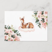 ベビー用の本ベビーシャワーフローラ水彩鹿 エンクロージャーカード (裏面)