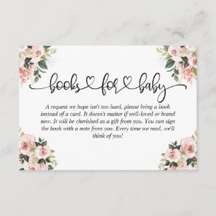 ベビー用の本ベビーシャワーフローラ水彩鹿 エンクロージャーカード