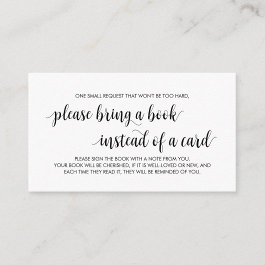 ベビー用の本モダン素朴Black Script エンクロージャーカード (正面)