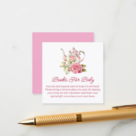 ベビー用の本，お茶のパーティー女の子のシャワー エンクロージャーカード