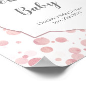 "ベビー用の本"サイン、水玉模様ベビーシャワー ポスター (角)
