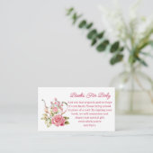 ベビー用の本，ティーガールベビーシャワーピンク エンクロージャーカード (スタンド正面)