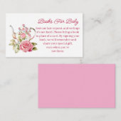 ベビー用の本，ティーガールベビーシャワーピンク エンクロージャーカード (正面/裏面)