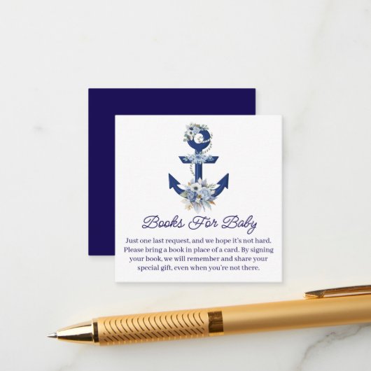 ベビー用の本,フローラ航海の男の子シャワー エンクロージャーカード (正面/裏面インサイチュ)