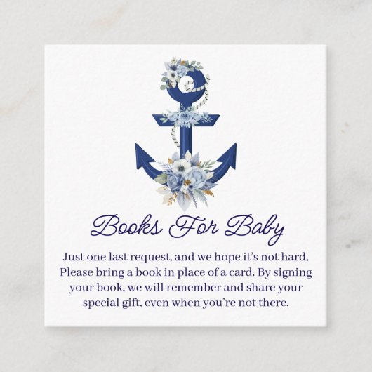 ベビー用の本,フローラ航海の男の子シャワー エンクロージャーカード (正面)