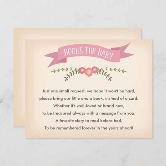 ベビー用の本 – ベビーシャワーゲームカード 招待状 (正面/裏面)