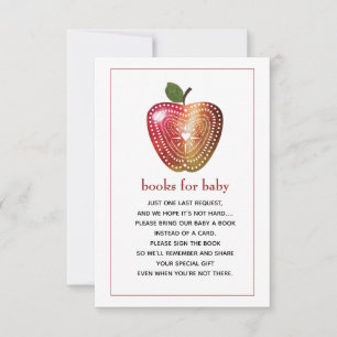 ベビー用の本Baby Shower Book Request Apple 招待状