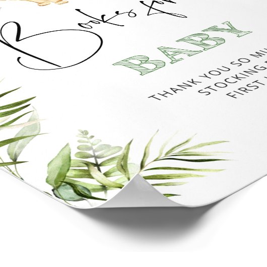 ベビー用の水色のサファリ動物の本 ポスター (角)