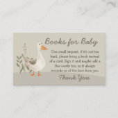 ベビー用の水色ガチョウの本 – ベビーシャワーカード エンクロージャーカード (正面)