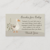 ベビー用の水色ガチョウの本 – ベビーシャワーカード エンクロージャーカード (正面)