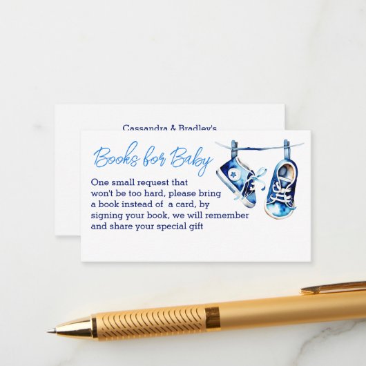 ベビー用の男の子のシャワー本だ エンクロージャーカード (正面/裏面インサイチュ)