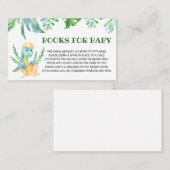 ベビー用の緑の恐竜の赤ちゃんシャワーブック 名刺 (正面/裏面)