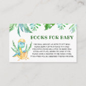 ベビー用の緑の恐竜の赤ちゃんシャワーブック 名刺 (正面)