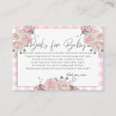 ベビー用の赤ちゃんシャワーブック |ピンクフローラベビー エンクロージャーカード (正面)