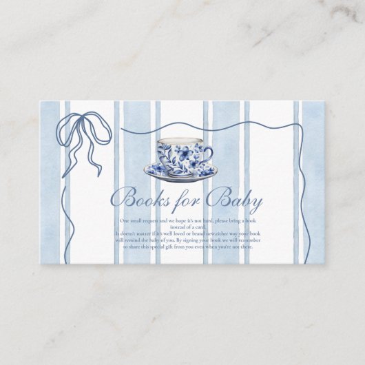 ベビー用の赤ちゃんシャワー本になるお母さんとお茶 エンクロージャーカード (正面)