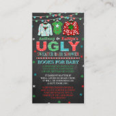 ベビー用の醜いセータークリスマスベビーシャワーブック エンクロージャーカード (正面)