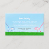 ベビー用の青またはピンクのゴルフブックをティーアップ エンクロージャーカード (正面)