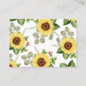 ベビー用ひまわり赤ちゃんシャワーブック エンクロージャーカード (裏面)