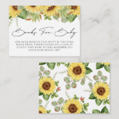 ベビー用ひまわり赤ちゃんシャワーブック エンクロージャーカード (正面/裏面)