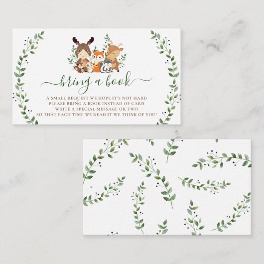 ベビー用ウッドランド緑化森林動物 エンクロージャーカード (正面/裏面)