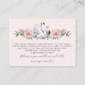 ベビー用エレガント白鳥ピンクリボンフローラ エンクロージャーカード (裏面)