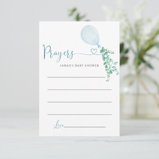 ベビー用グリーンバルーン祈りの言葉 エンクロージャーカード (スタンド正面)