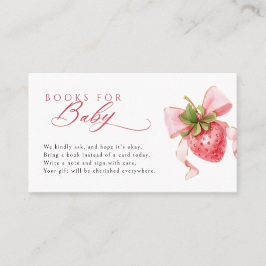 ベビー用コケットいちご赤ちゃんシャワーブック エンクロージャーカード (正面)