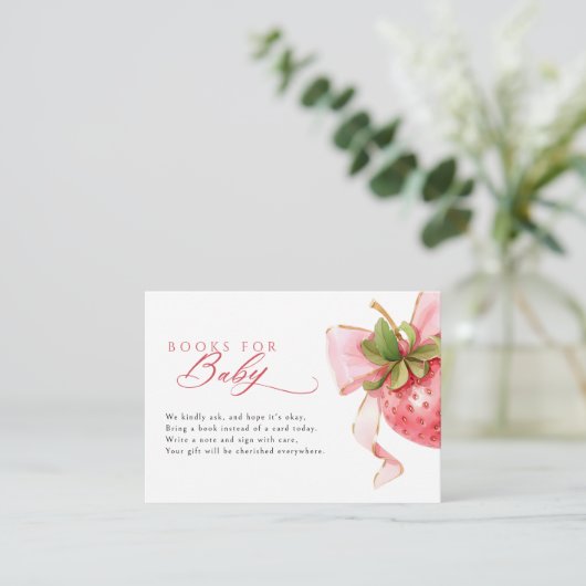 ベビー用コケットいちご赤ちゃんシャワーブック エンクロージャーカード (スタンド正面)