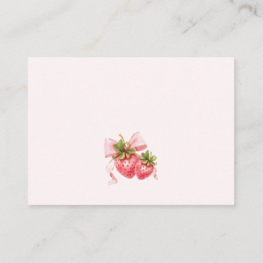 ベビー用コケットいちご赤ちゃんシャワーブック エンクロージャーカード (裏面)