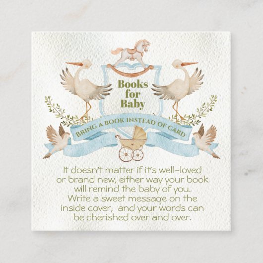 ベビー用ストーククレストウォーターカラーブック スクエア名刺 (正面)