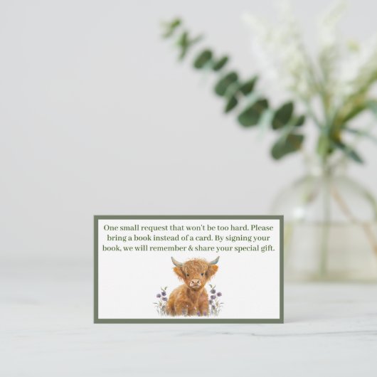 ベビー用ハイランド牛の緑の本 エンクロージャーカード (スタンド正面)