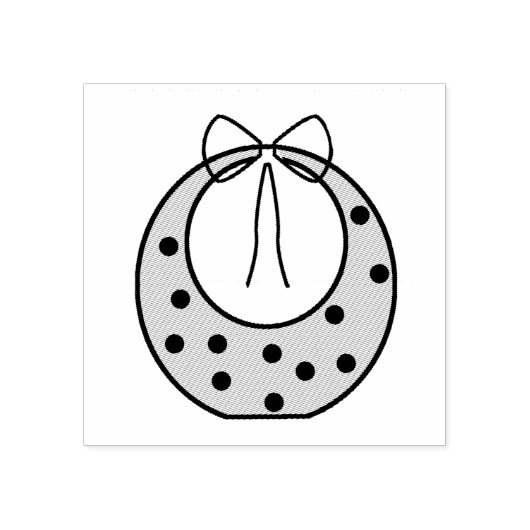 ベビー用ビブと水玉模様スタンプ ラバースタンプ (インプリント)