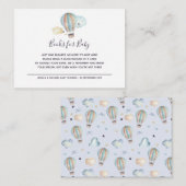 ベビー用ブック内の熱気球パーティー エンクロージャーカード (正面/裏面)