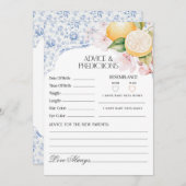 ベビー用ママ付きチノイスリーレモンティーアドバイス 招待状 (正面/裏面)