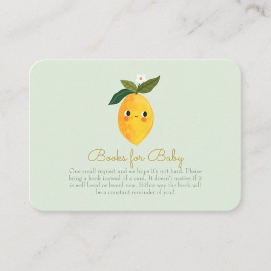 ベビー用リトルスウィートレモンベビーシャワーブック エンクロージャーカード (正面)