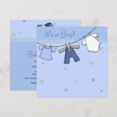 ベビー用品のライン ベビーボーイ用品のライン ベビーシャワー 招待状 (正面/裏面)