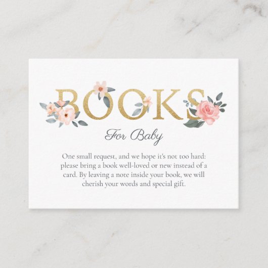 ベビー用書籍の水彩フローラ赤面バラ&書籍 エンクロージャーカード (正面)